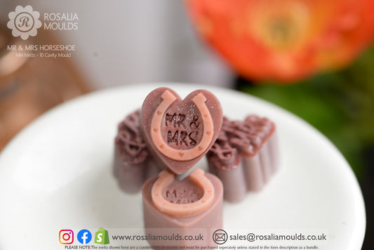 'MR & MRS' Horseshoe 10 Cavity Wax Melt Mould