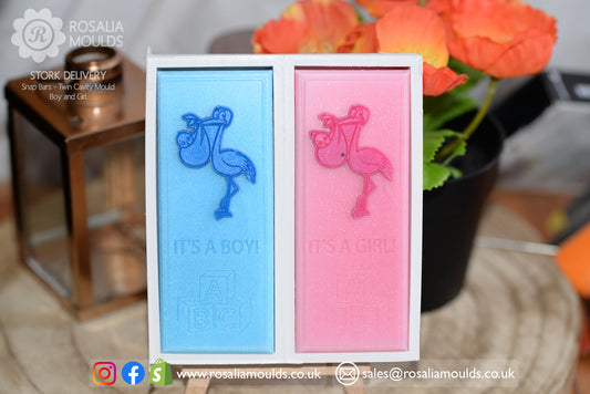'Stork Delivery' Boy & Girl Snap Bar Double Mould
