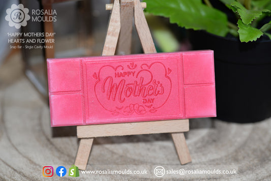 'Happy Mothers Day' Hearts and Flowers Snap Bar Mould