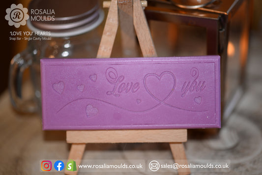'Love You' Hearts Snap Bar Mould