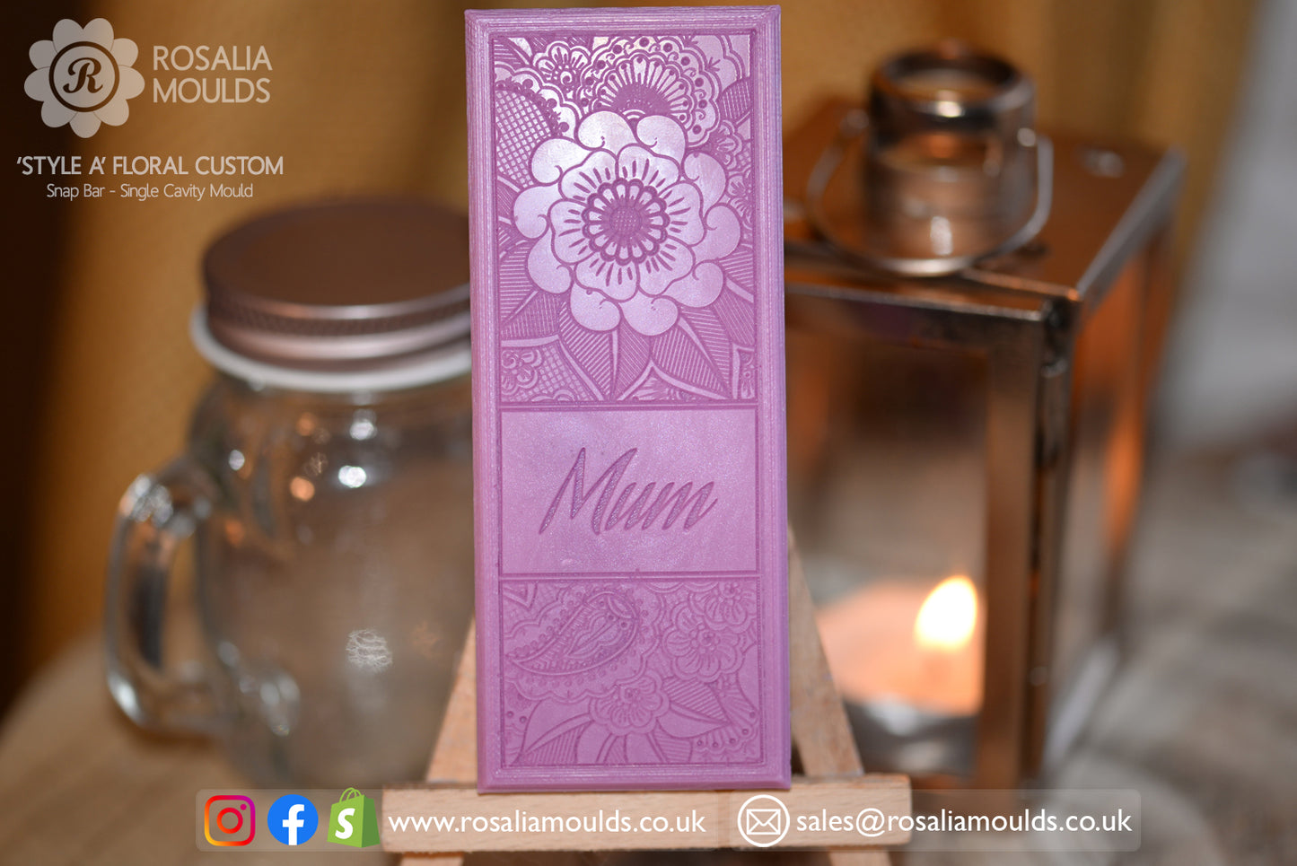 Customisable Floral Snap Bar Mould