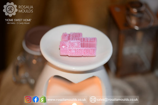 'HOME SWEET HOME' 5 Cavity Wax Melt Mould