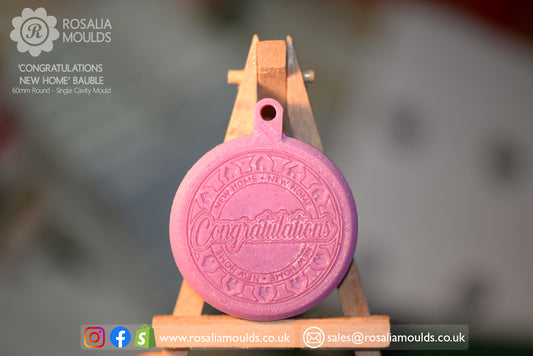 Congratulations 'New Home' Hanging Style 60mm Round Mould