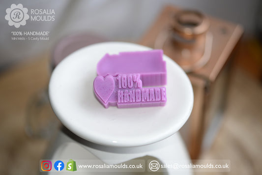 '100% HANDMADE' 5 Cavity Wax Melt Mould