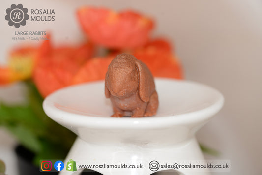 'Larger Bunnies' 4 Cavity Rabbit Wax Melt Mould