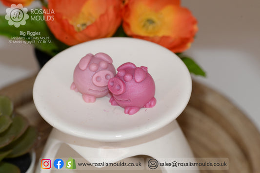 'Big Piggy' 4 Cavity Wax Melt Mould