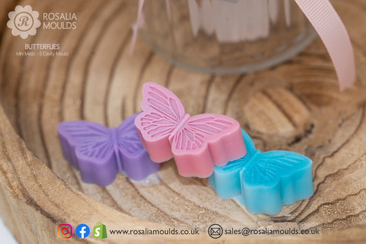 'Butterflies' 5 Cavity Wax Melt Mould