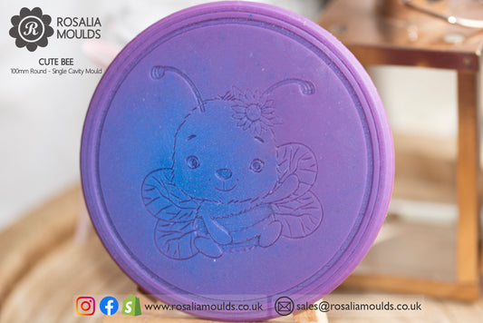 Cute Bee Round 100mm Wax Bar Mould