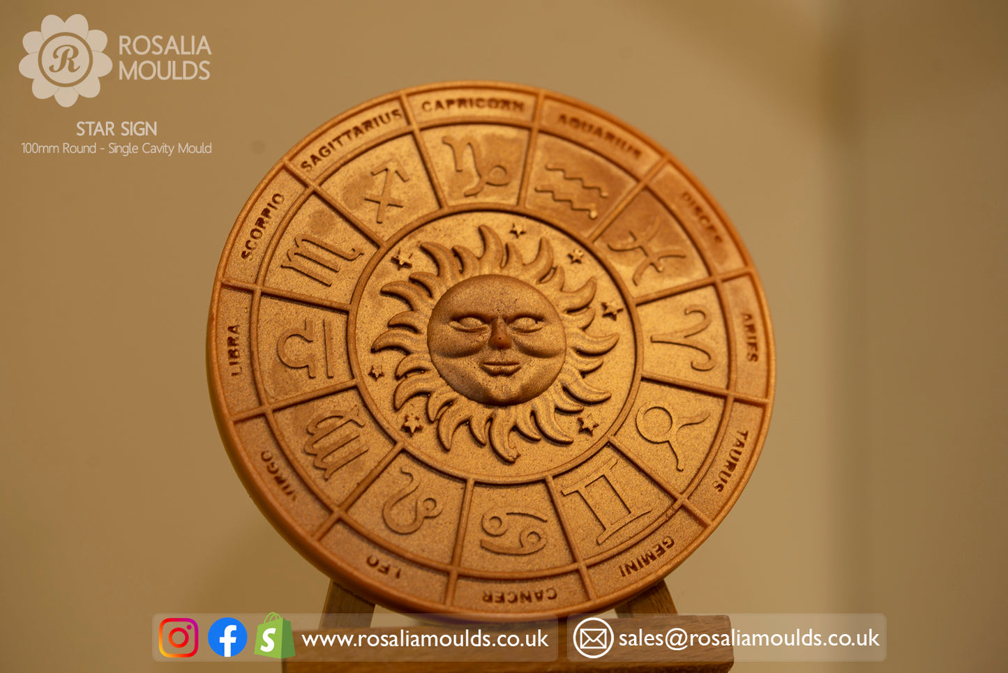 "Star Signs" Round 100mm Wax Melt Mould