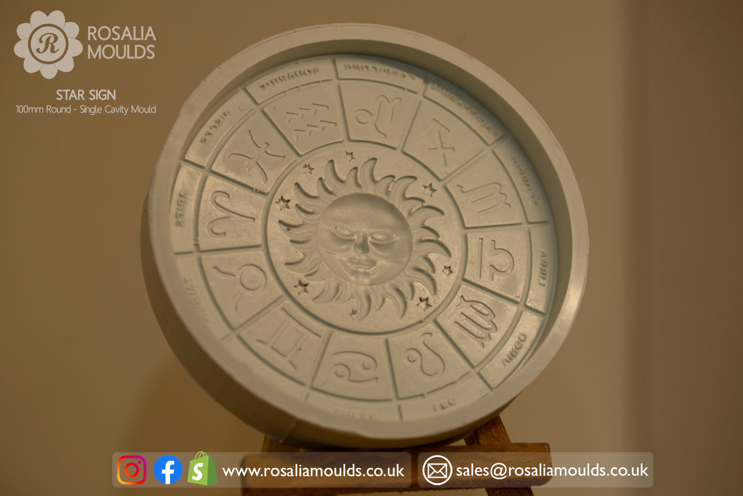 "Star Signs" Round 100mm Wax Melt Mould