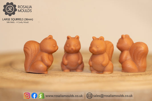 'Large Squirrels'  4 Cavity Wax Melt Mould