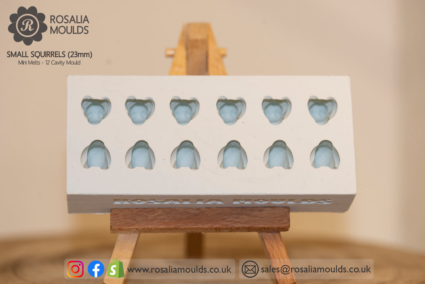 'Small Squirrels' 12 Cavity Wax Melt Mould