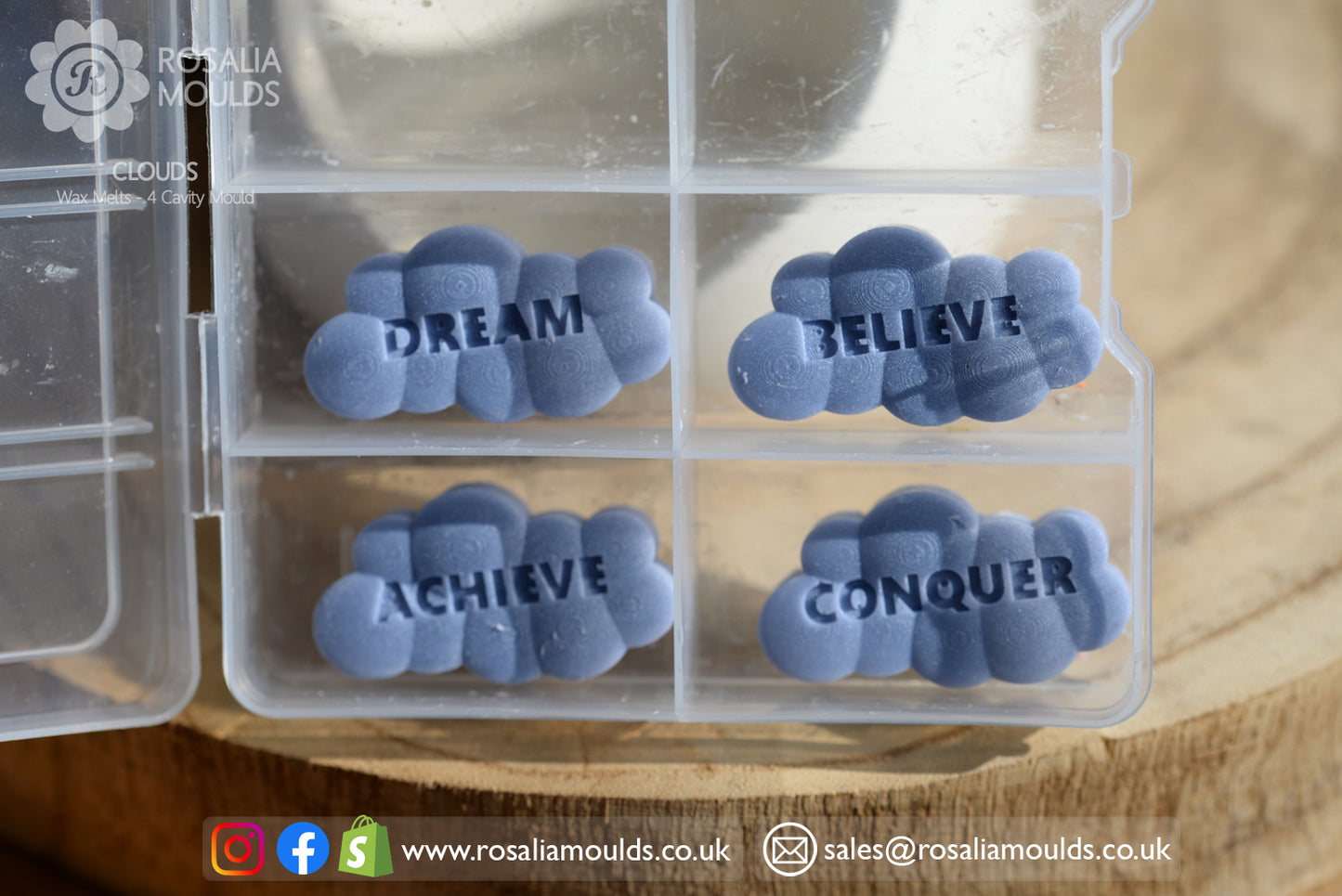 'Clouds' 4 Cavity Wax Melt Mould