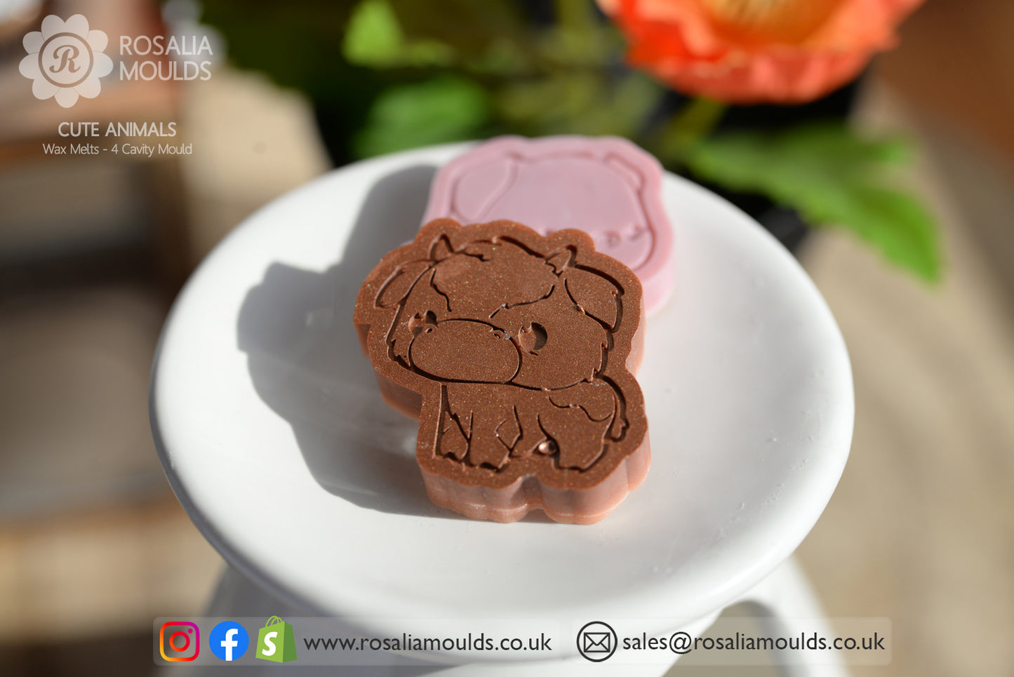 'Cute Animals' 4 Cavity Wax Melt Mould