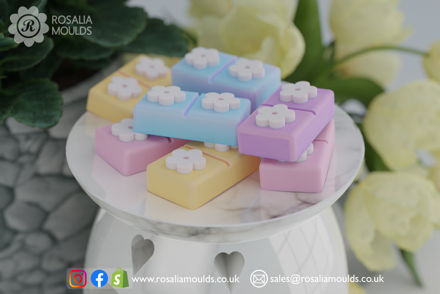 HB 'Flowers' 8 Cavity Wax Melt Mould
