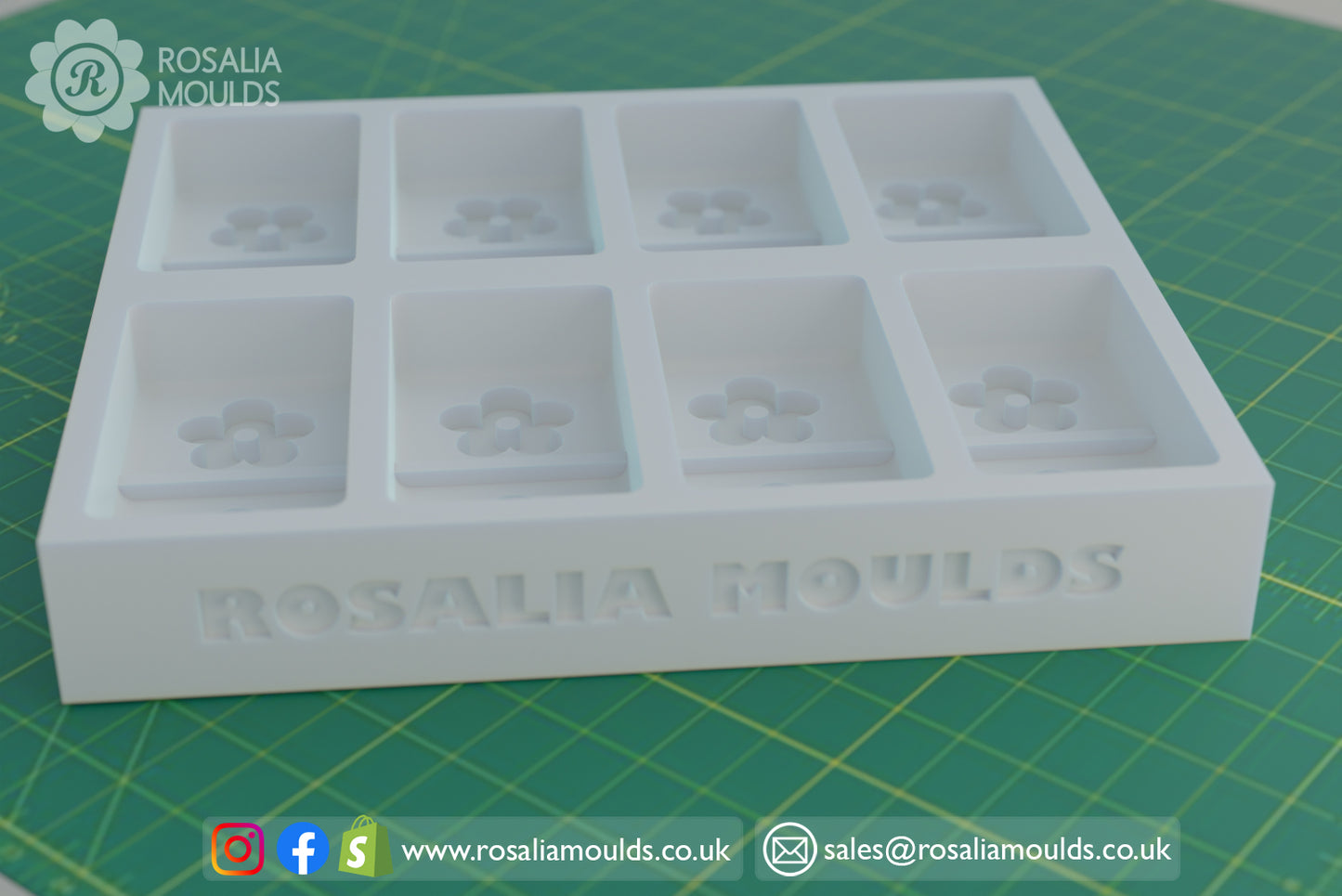 HB 'Flowers' 8 Cavity Wax Melt Mould